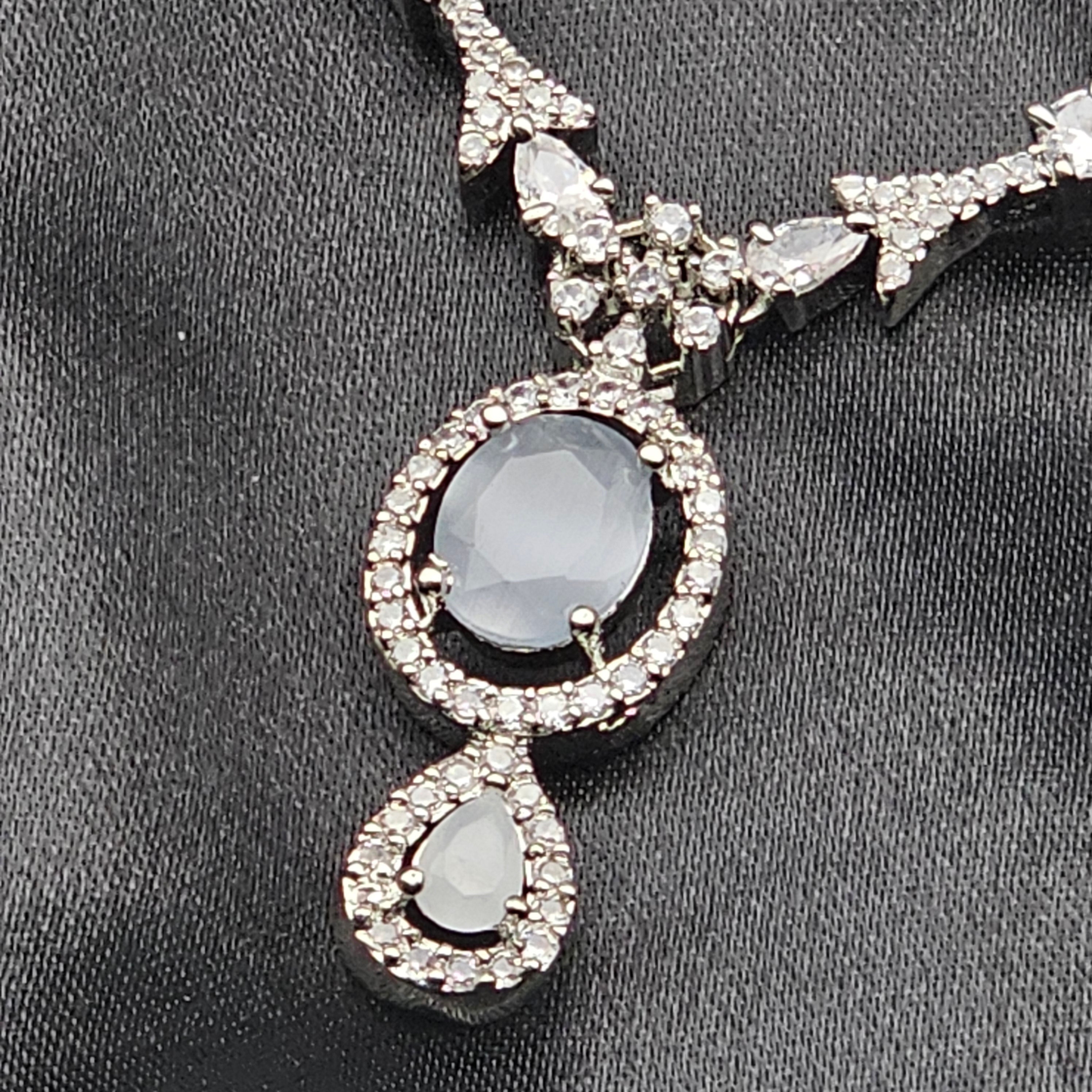 Snow-white American Diamond Necklace Set